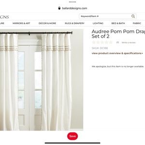 Ballard Designs Audree Drapery Panels Four 50 x 96